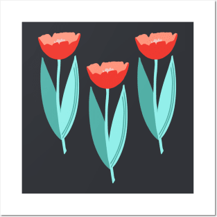 Red tulips Posters and Art